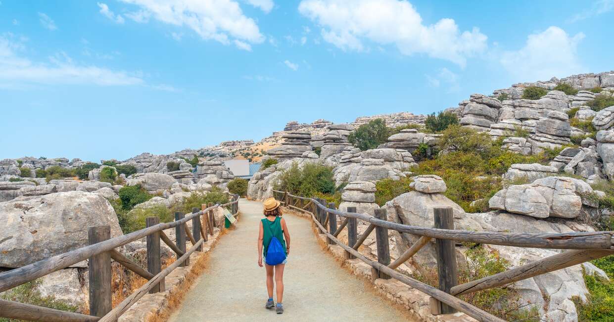 Walking in the Torcal de Antequera, Malaga, Spain